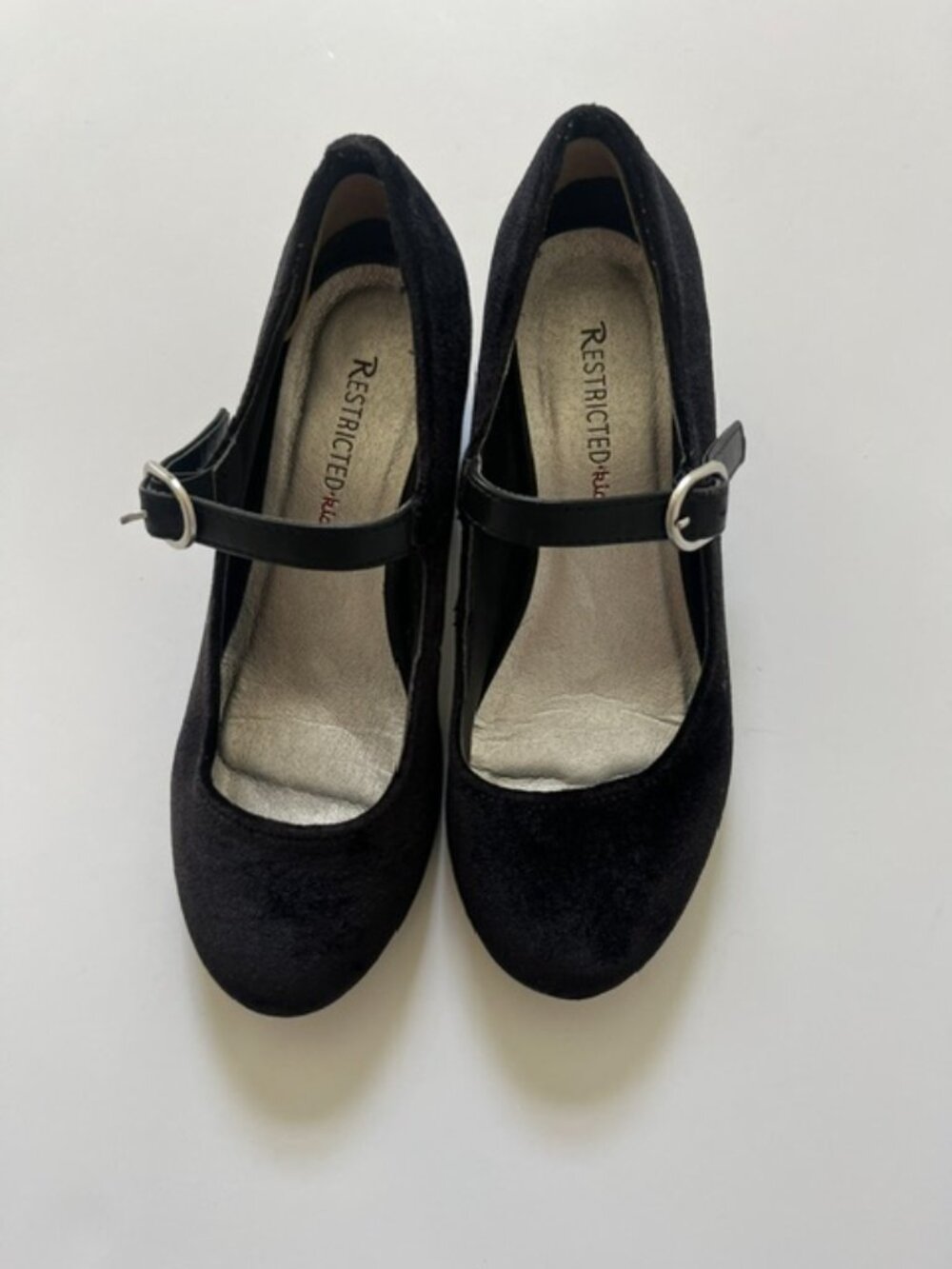 Little Girl's Black Suede Pumps